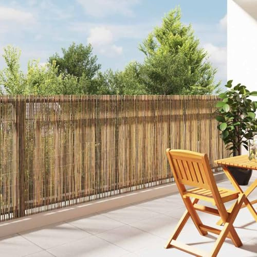 Clôture en bambou naturel 400 x 125 cm panneau de jardin en treillis pour extérieur, clôture extensible pour intimité, protection contre intempéries, décoration de terrasse et jardin