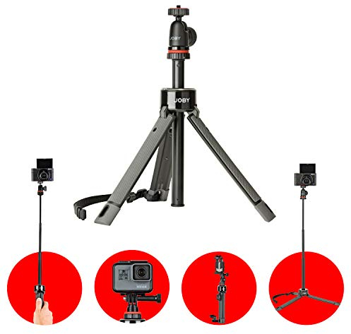 JOBY JB01548-BWW TelePod Pro Kit Tripod, Extendable Monopod, Selfie Stick with Ball Head, for Mirrorless, Point and Shoots, 360, Action Camera, Vlogging Kit