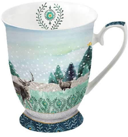 Ambiente Fine Bone China Christmas Mug Deer Winter Scene 0.25 Litre Mug
