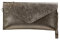 SH Leder Echtleder Clutch Umhängetasche kleine Tasche Abendtasche in Wildleder oder Metallic 31,5x16,5cm Palma G299 (Bronze)