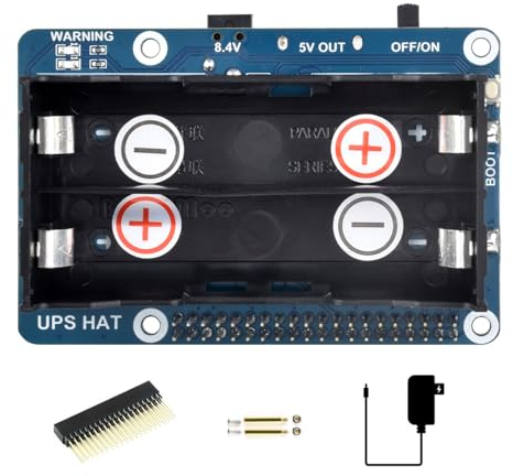 Waveshare Uninterruptible Power Supply UPS HAT for Raspberry Pi Stable 5V Power Output Multi Battery Protection Circuits