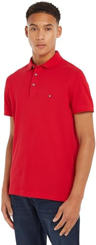 Tommy Hilfiger Herren Poloshirt Kurzarm 1985 Slim Fit, Rot (Primary Red), M