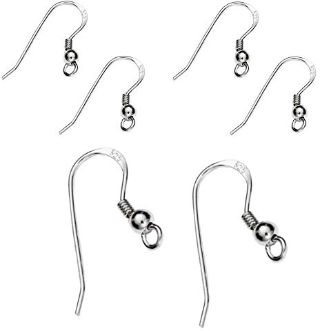 DIY925 3 Paar Damen Ohrhänger 18mm 925 Sterling Silber nickelfrei Ohrhaken für die Schmuckherstellung basteln DIY