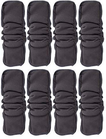 Happy Cherry 8 Pièces Bébé Insert de Fibre Bambou pour Couches Lavables Noir Taille 35 * 15.5CM