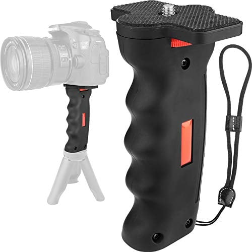 Chromlives Mango De Cámara, Estabilizador De Mano De 1/4 Pulgada Con Correa, Soporte para DSLR, Videocámara, Teléfono Inteligente, Cámara De Acción, Luz De Video Led