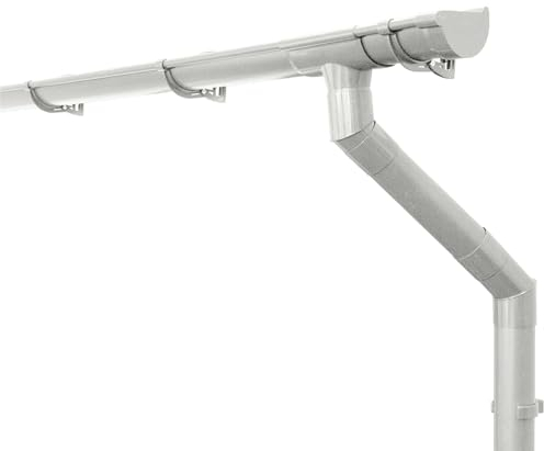 INEFA 6m Kit Gouttière 100mm PVC Semi-Circulaire Blanc 1 Côté Toit
