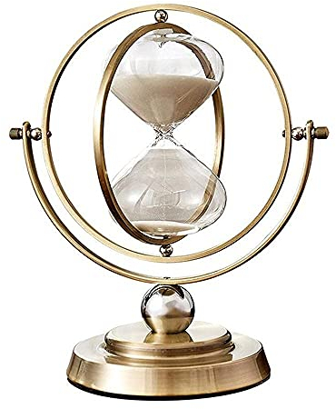 BDXZJ Rotating Sand Hourglass, Large 60 Minutes Hourglass, Vintage Hourglass, Metal Hour Glass Sand Timer for Vintage Home Décor Wedding Gift