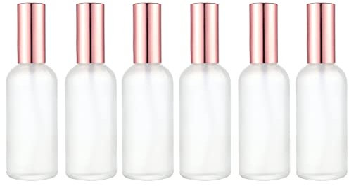 Lokusel 6 Pcs 100ml Frosted Glass Spray Bottle Fine Mist Atomizer Fragrance Perfume Empty Bottles With Gold Sprayer,Refillable Container for Perfume,Toners,Soothing Water,Essential Oil,Rose Water
