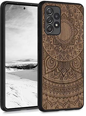 kwmobile Housse Compatible avec Samsung Galaxy A52 / A52 5G / A52s 5G Coque - Étui de Protection Rigide Antichoc avec Cadre en TPU - Brun foncé