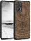 kwmobile Hülle kompatibel mit Samsung Galaxy A52 / A52 5G / A52s 5G Hülle - Holz Case - Handy Cover - TPU Handyhülle in Dunkelbraun Indische Sonne