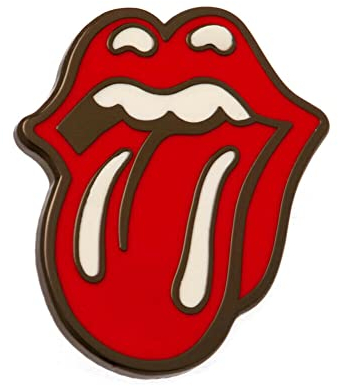 The Rolling Stones Badge à épingle en émail Motif lèvres 11 cm x 7 cm Produit officiel, taille unique, Émail, métal, argent, Pas de gemme