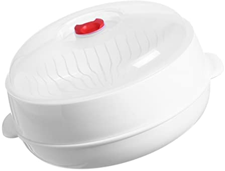 HEMOTON Cuiseur Vapeur Micro-Ondes Batterie De Cuisine à -Ondes Cuit-Vapeur De Pommes De Terre Au Micro-Ondes Four à Four Vapeur Plastique Blanche Four Micro- Couverture De Nourriture