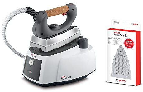 Polti Vaporella 505 Pro steam Generator Iron with Boiler, 3.5 bar, 90 g/min, Aluminium, 1000 W, Grey & Vaporella PAEU0200 Anti-sheen Soleplate Cover