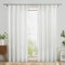 Fmfunctex White Pencil Pleat Sheer Curtains for Living Room 90 Drop Linen Textured Eyelet Curtains for Bedroom Semi Sheer Light Filtering Window Curtain Drapes for Dining Room 2 Panels