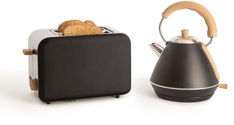 CREATE/PACK TOAST RETRO + KETTLE RETRO M/Toaster Schwarz mit Wasserkocher Schwarz/Wasserkocher 1L