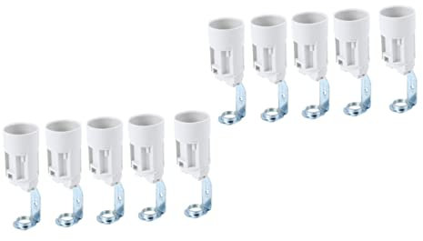 VILLFUL 10 Pièces Support De Lampe De Support E14 Adaptateur E12 à E14 Lumière Petite Ampoule Électrique Accessoires Blanche Branches Plastique Résistant Aux Hautes Températures
