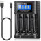 EBL (Última generación) LCD Rápida Cargador de Pilas para 1.5V Litio AA AAA & 1.2V AA AAA, 0V Activación, Protección Múltiple & Carga Independiente