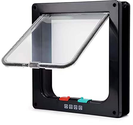 Moaobooh Katzenklappe, 4 Wege Verriegelung Haustiertür, Katzen/Hundeklappe mit Tunnel