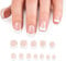 24Pcs Faux Ongle Press on Nails Manucure Couverture Complète avec Colle pour Femme Fille (Blanc)