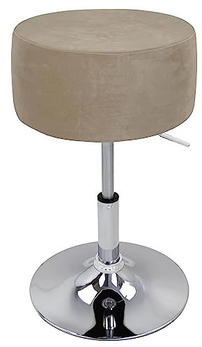 XGANGM Velvet Hockerbezug Rund Durchmesser 33.5cm H17cm Rund Barhocker Hussen Bezug stuhlhussen barhocker rund Stretch Stuhlbezug Schonbezug Protector für Home Büro Bar,Taupe,2PCS 33.5x17cm