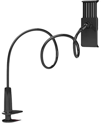 Lrtzizy 360 Rotating Flexible Long Arms Mobile Phone Holder Desktop Bed Lazy Bracket Phone Stand for Phone and Tablet(Black)