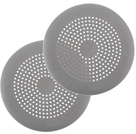 WLLHYF Captador de pelo, paquete de 2 cubiertas redondas de silicona para desagüe de ducha, tapón de pelo con ventosas, protector de bañera para baño, bañera, cocina, color gris