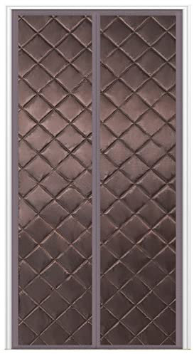 PASPRT Magnetischer, wärmeisolierter Türvorhang, 84 x 198 cm, Oxford, selbstschließende magnetische Türgitterabdeckung, temporäre Tür- und Fensterisolierung für den Winter (Brown 37x86in)