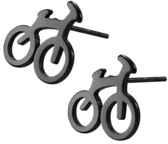 Goldener schwarzer Edelstahl Ohrstecker Set Musiknote Böser Blick Fahrrad Kleine Glocke Karotte Nein Ja Ohrring Geschenk für Frauen