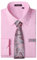 HISDERN Mens Pink Shirts and Tie Set Long Sleeve Formal Dress Shirt Button Down wiht Pocket Casual for Wedding Party M