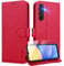 UITUIM Handyhülle für Samsung Galaxy A15 4G/5G Klapphülle Leder Hülle mit Glas Schutzfolie Flip Case Cover Klappbar Tasche Kartenfach Schutzhülle Handytasche für Samsung Galaxy A15 4G/5G,Rot