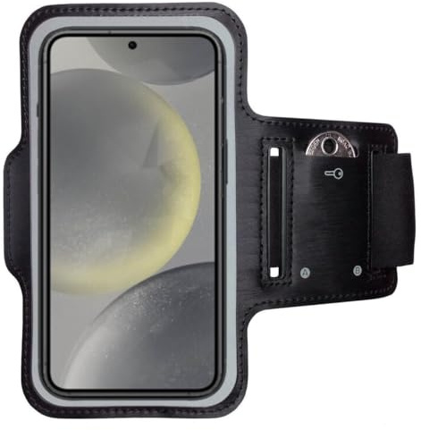 CoverKingz Fascia da braccio sportiva per Samsung Galaxy S24 - Borsa da braccio con supporto per braccio superiore con scomparto per chiavi - Fascia da braccio sportiva per corsa e cellulare Nera
