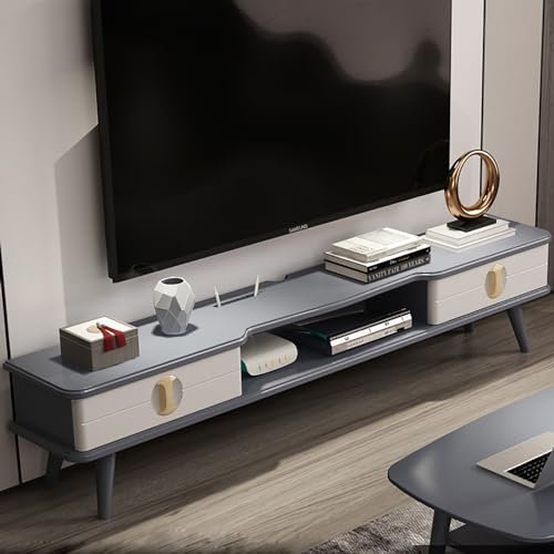 XRRJFYH Mobile TV Legna Mobili Soggiorno Mobile Porta TV Mobiletto TV Mobile Basso Mobili TV Tavolino TV (Color : Grigio, Size : 130cm/51in)