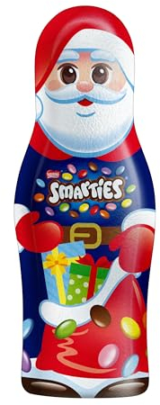 NESTLÉ SMARTIES Schoko-Weihnachtsmann aus Milchschokolade, Hohlfigur gefüllt mit SMARTIES Mini Schokolinsen, 1er Pack (1x50g)