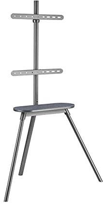 TV-Halterung 43-65 Universal-TV-Ständer Schwenkbarer hoher TV-Ständer Basis-Boden-TV-Ständerhalterung mit verstecktem Sicherheitsseil und Kabelmanagement Hält bis zu 40 kg TV-Monitorhalterung