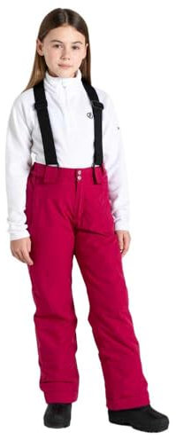 Dare 2b Kids Unisex Motive Waterproof Insulated Ski Pant Trousers with Reflective Detailing & Adjustable Cuffs - Perfect for Outdoor Snow sports & Winterwear Berry Pink