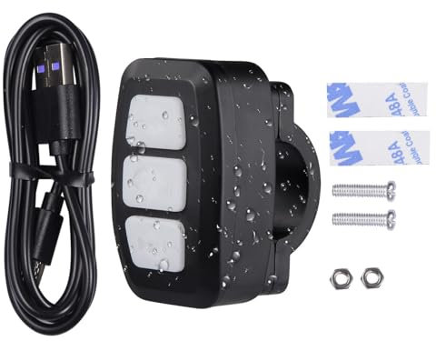 Blu-etooth - Mando a distancia inalámbrico con botón multimedia, impermeable, IPX6, control de manillar, para coches, motocicletas y bicicletas