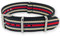 Natos.com - Schwarz Sand Blau Rot NATO Uhrenarmband G10 Military Nylon Strap - 22 mm