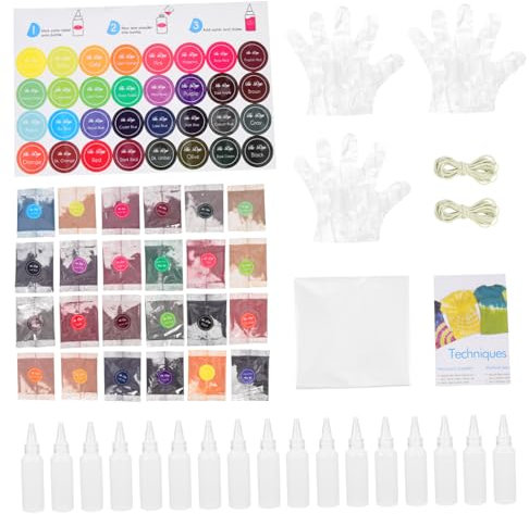 NUOBESTY Großes Batik-Set Farben Nachfüllpackungen für Partys Jungen und Mädchen Erwachsene Spaß