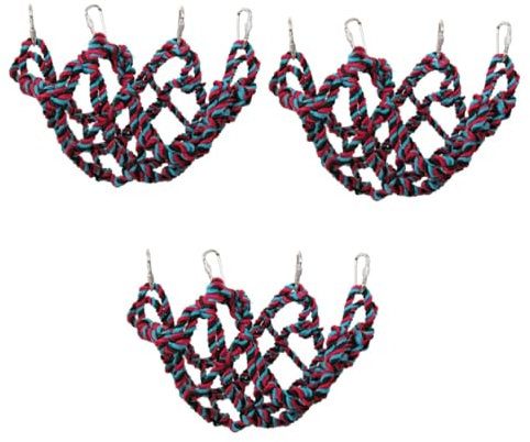 Hohopeti 3pcs Interactive Bird Gym Toy Parrot Foraging Toy Parrot Cage Accessories Large Medium Pet Hanging Net