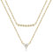 GEMAURA Layering Halskette 14K Vergoldet Goldkette Hypoallergene Doppel Silberkette Damen Silber 925 Mit Anhänger Schmuck für Frauen