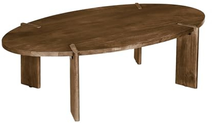 sweeek - Ovaler Couchtisch aus massivem Mangoholz 120 cm - Reva