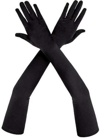 Long Elbow Satin Gloves 21 inch Stretchy 1920s Opera Gloves Evening Party Dance Gloves‘s for Women
