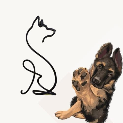 Generisch Deutsche Schäferhund Figur – eine minimalistische dekorative Skulptur, EIN Geschenk für Hundeliebhabe (Schäferhund-Figur)