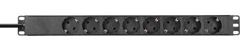 Adam Hall Cables Rack PDU 8-19 Stromverteiler 1 HE 8-Fach ohne Schalter