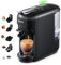 Cafelffe Cafetière à capsules individuelles MK-606 5-en-1 19 bars, machine à expresso chaud/froid, compatible avec les capsules K-Cup/NES Original/DG/44 mm ESE et le café moulu, 7 niveaux d'eau