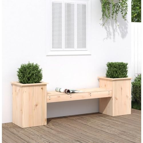 AJJHUUKI Outdoor Outdoor Seating,Outdoor Benches-Planter Bench 184.5x39.5x56.5 cm Solid Wood Pine