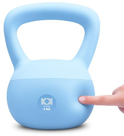 KK Soft Kettlebell Available 2kg 4kg 6kg 8kg 10kg 12kg | Neoprene Coated Home Gym Weights | Fitness, Strength Training, Cardio Workout for Men & Women