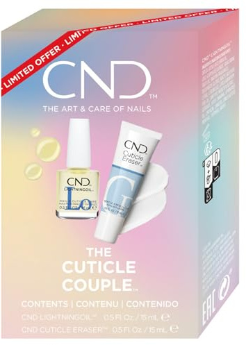 CND Cuticle Couple Kit - Contains Cuticle Eraser (15ml) and LightningOil™ (15ml), Nail Kit Gift Set for Women, Nails Accessories Set for Hydration & Strengthening