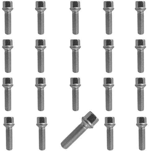 TRACER 20x Radschrauben M14x1,5 Kegelbund 60° 40mm | Schlüsselweite 17mm kompatibel mit Samsung SM5 L43 SM7 L47