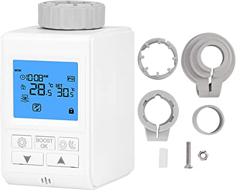 Jeffergarden Wasserhahn-Thermostatventil, Temperaturregler-Thermostat, Verstellbar, Haushalts-Hub für Elektrische Heizungsaktoren, Einfache Installation, Unterstützt (#1)